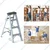 Youngman 3-Step Aluminum Single-Side Self-Supporting Ladder Including Tool Storage Platform at The Top